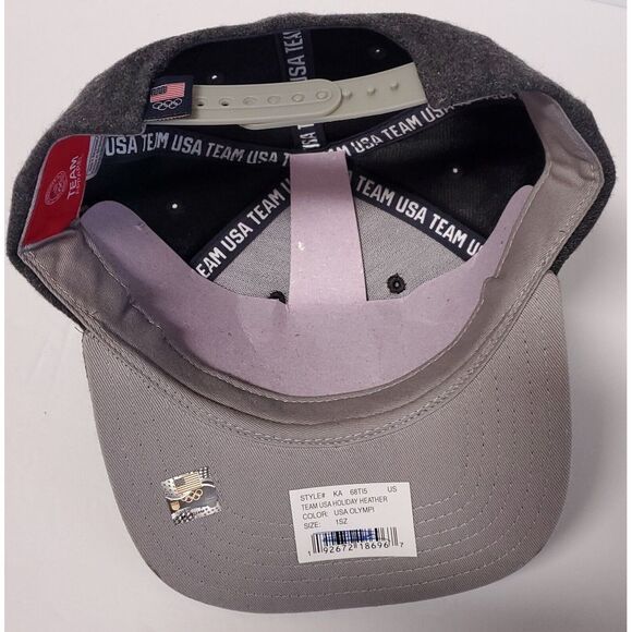 TEAM USA Youth Holiday Heather Grey Wool Ball Cap Flag/Olympic TEAM Apparel NEW! - Picture 11 of 12